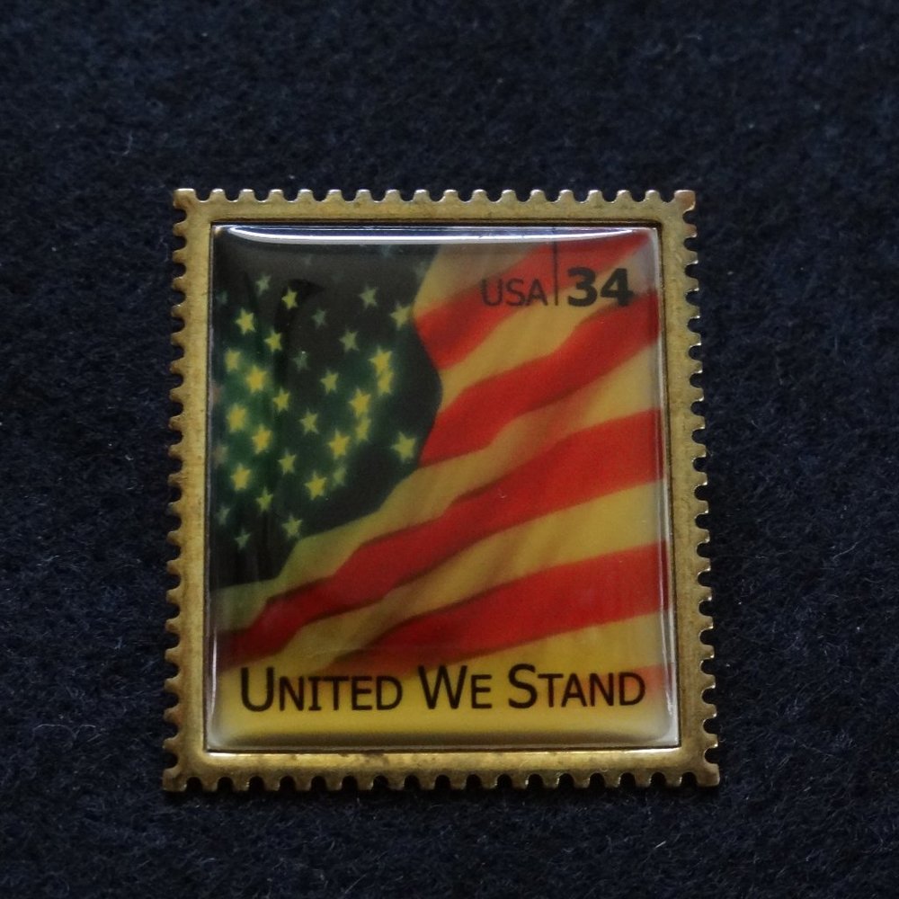 USPS ~ UNITED WE STAND ~ Stamp Pin ~ 2001